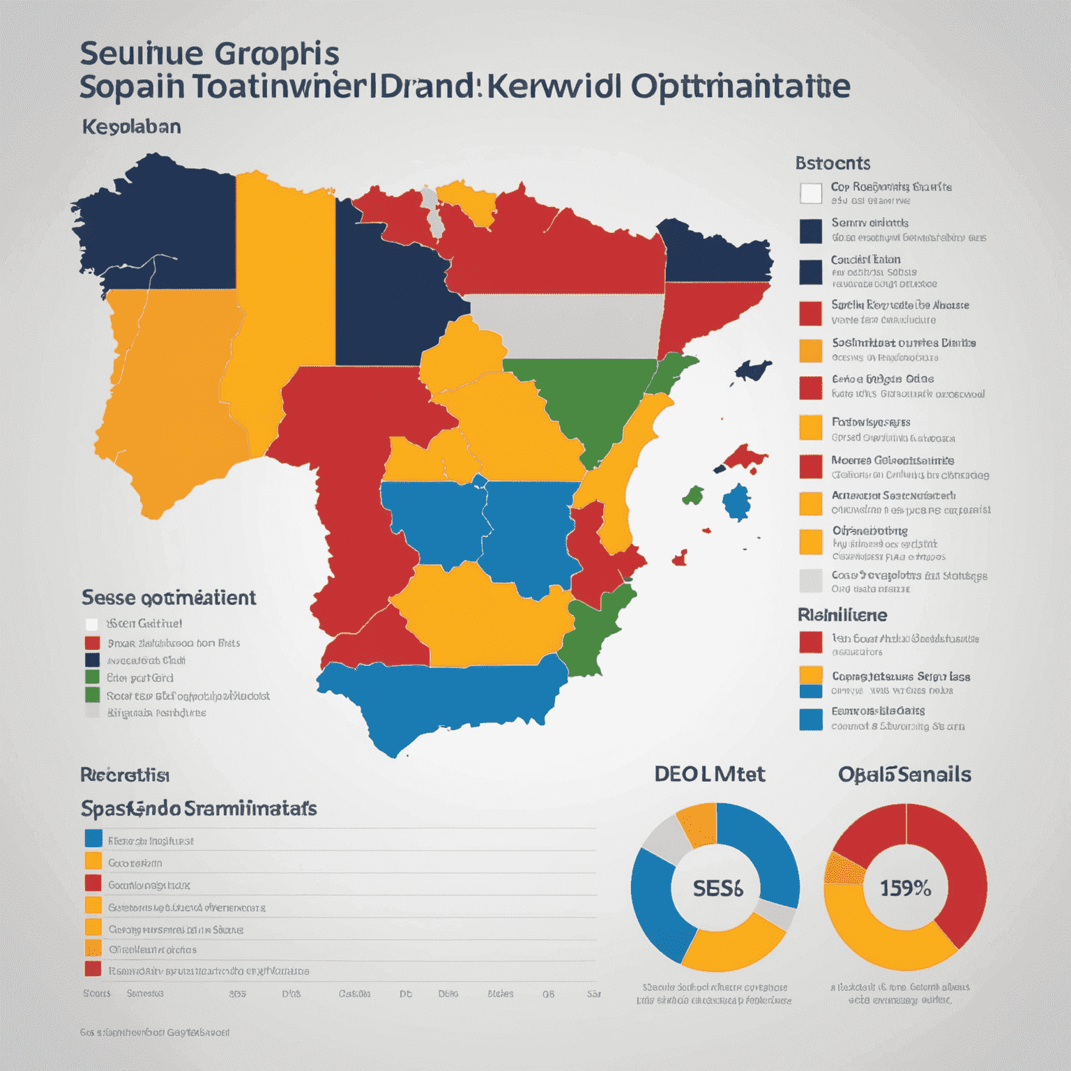 Gráfico que muestra las palabras clave más buscadas en España y técnicas de optimización SEO